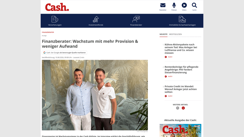 Vorschau des Cash.-Beitrags zu Wachstum mit mehr Provision