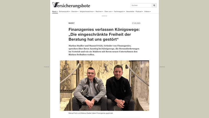 Vorschau des Versicherungsbote-Beitrags zum Wechsel von Königswege